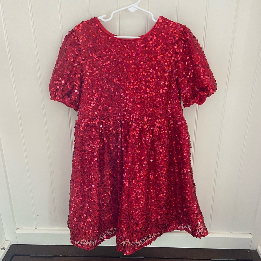 Sequin red dress with sleeves!